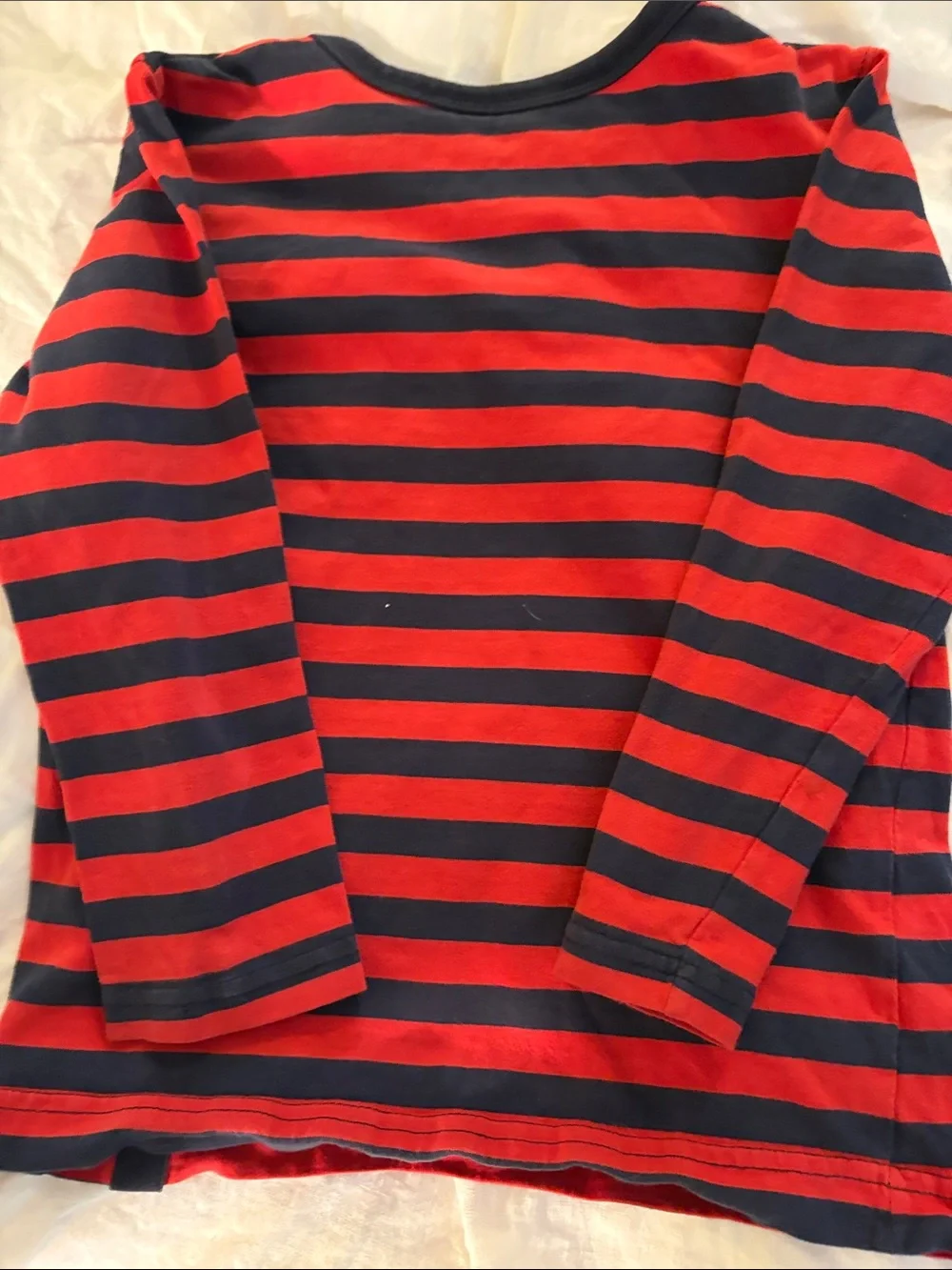 Gymboree Red and Navy Striped Long-Sleeve Pocket Tee